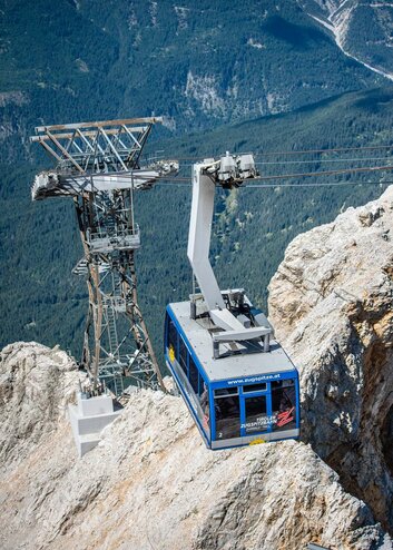 A gondola of the Tiroler Zugspitzbahn cable car | © Tiroler Zugspitz Arena/Nikola Radovic