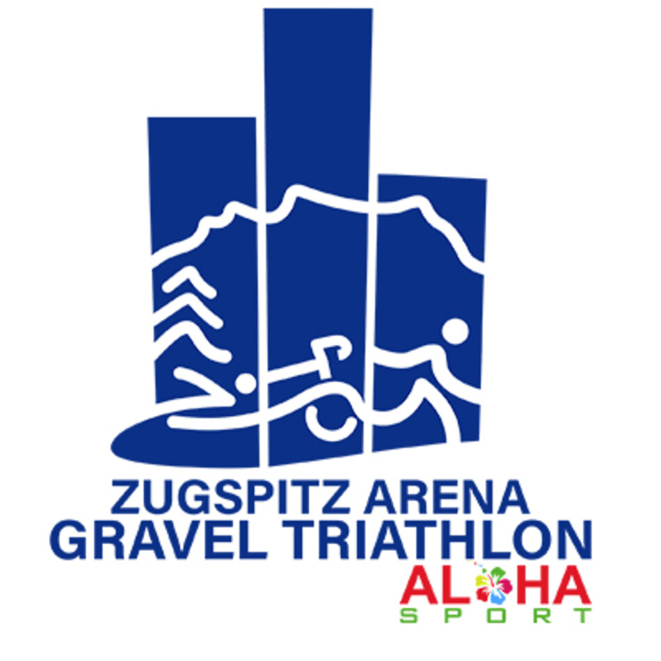 Schriftzug Zugspitz Arena Gravel Triathlon mit Illustration und Aloha Sport Logo | © Tiroler Zugspitz Arena/ Aloha Sport