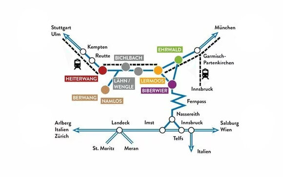 Travel map Tiroler Zugspitz Arena | © Tiroler Zugspitz Arena