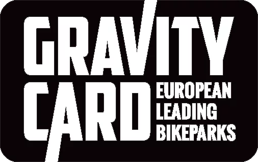 Das Gravity Card Logo mit der Aufschrift Euroean Leading Bikeparks