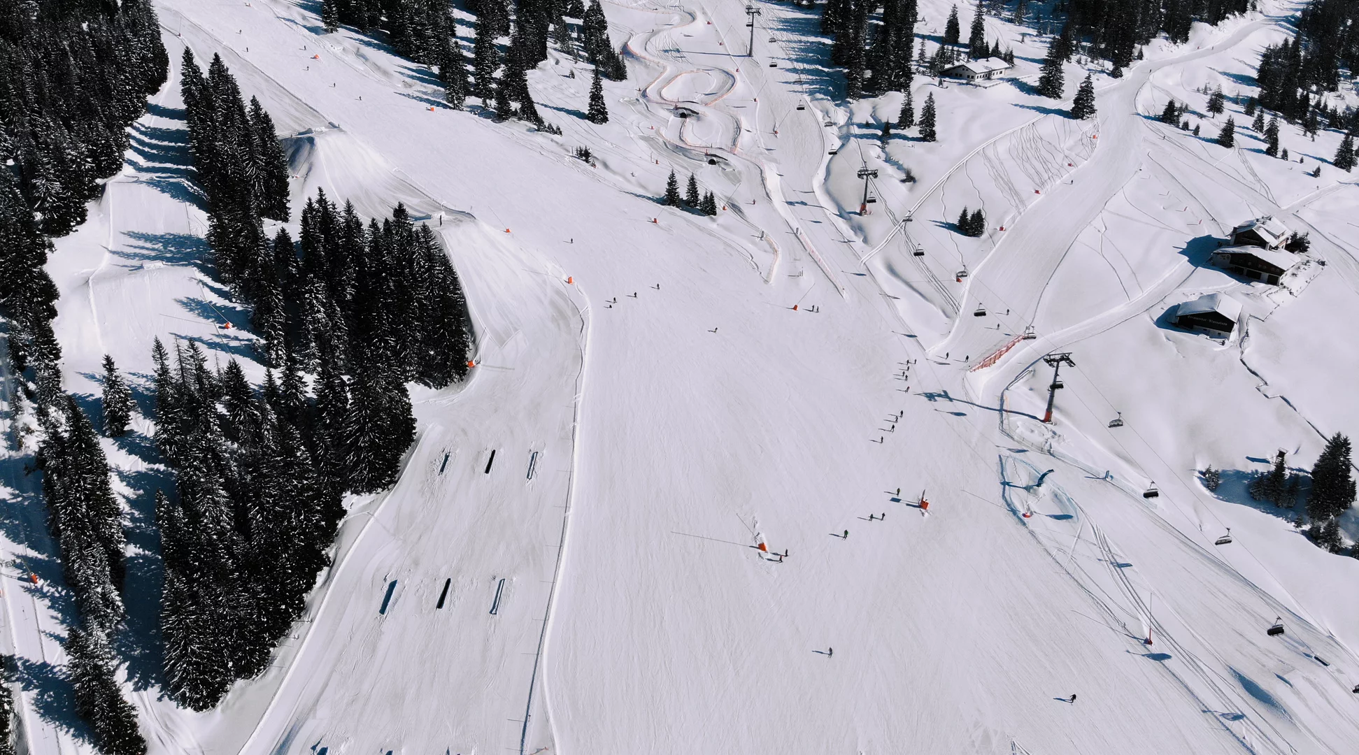 Ski resort Ehrwalder Alm A drone shot of the Ehrwalder Alm ski resort