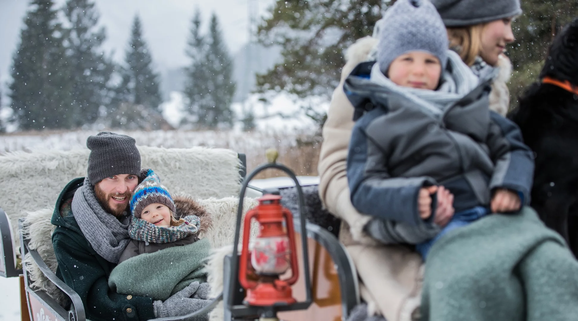 Romantic horse-drawn sleigh ride in the snow with the whole family | © Tiroler Zugspitz Arena/C. Jorda