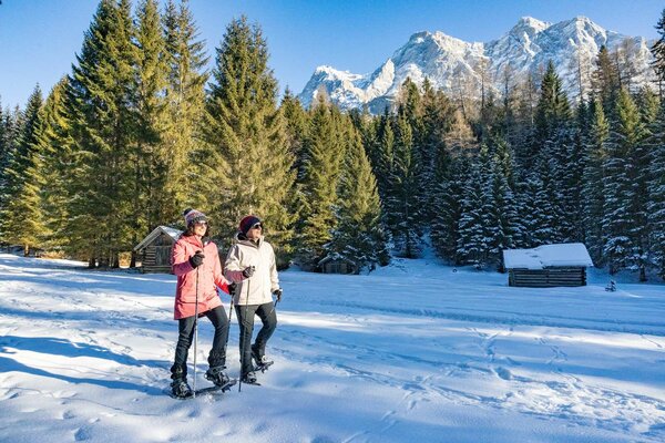 Footprints in the snow & magic winter atmosphere