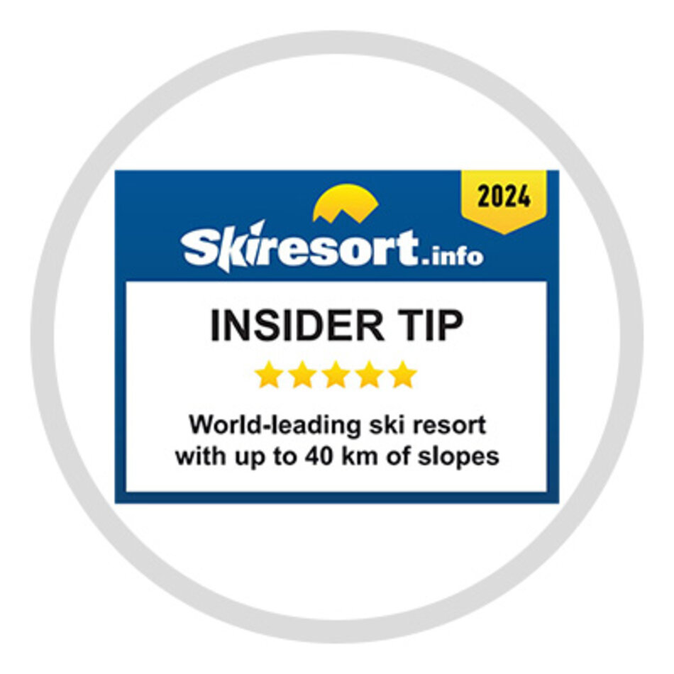 An award from Skiresort.de with the label insider tip | © Skiresort.de