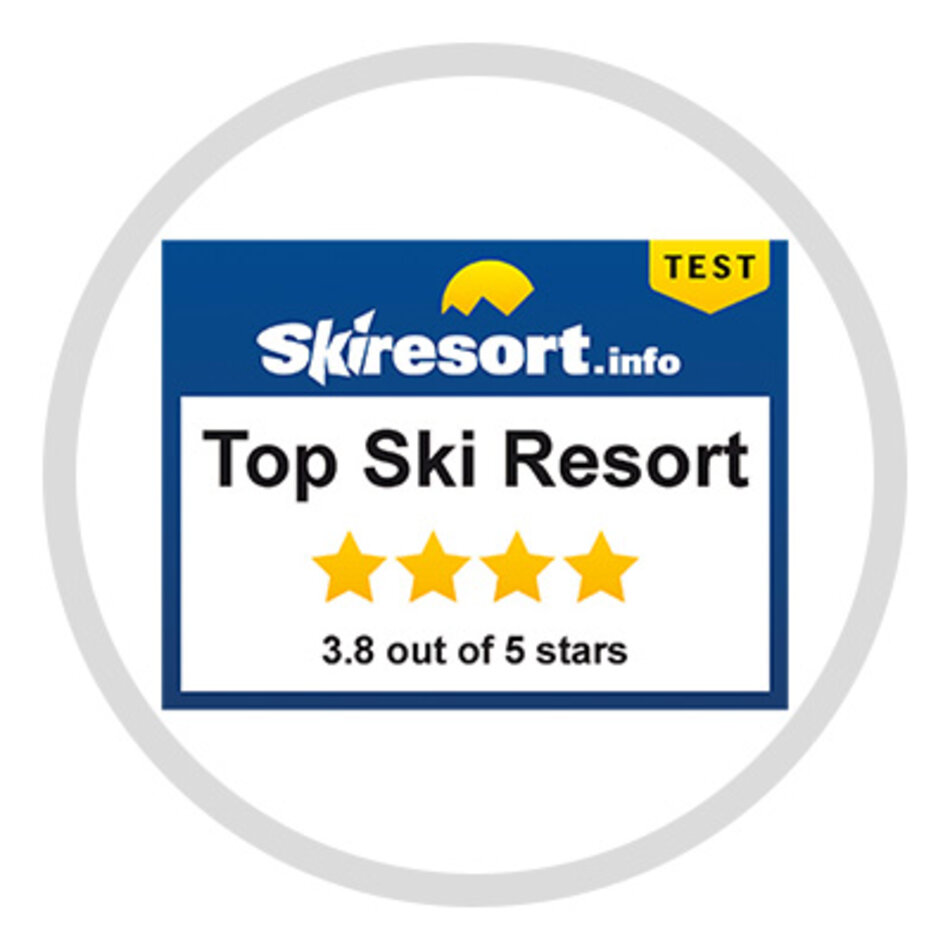 An award from Skiresort.de with the label top ski resort | © Skiresort.de