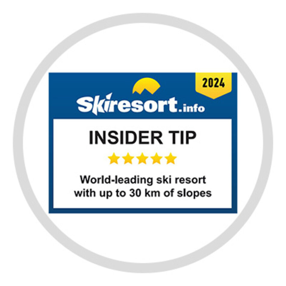 An award from Skiresort.de with the label insider tip | © Skiresort.de