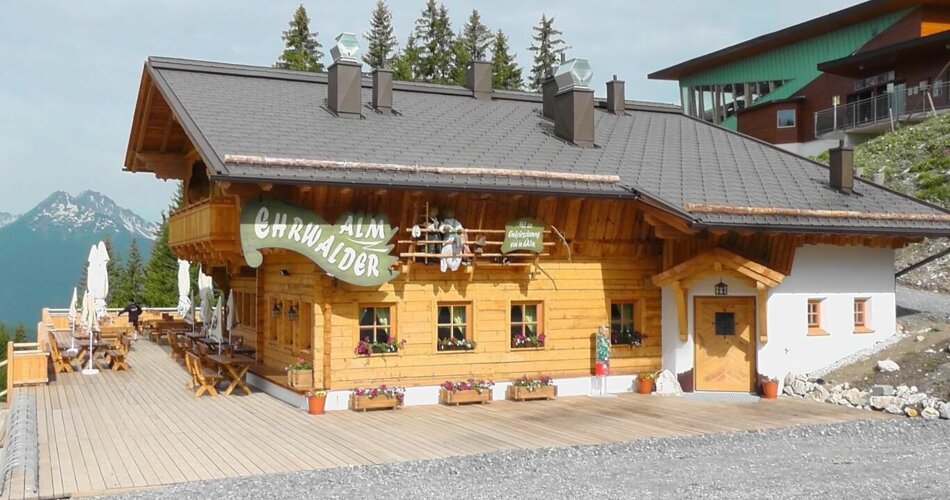 A beautiful, large alpine hut with restaurant and terrace
